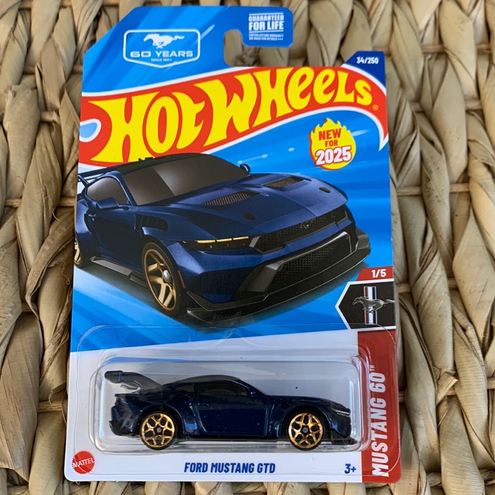 Ford Mustang GTD Hot Wheels 60th 60 Anniversary Blue Pony Car Hotwheels New 2025